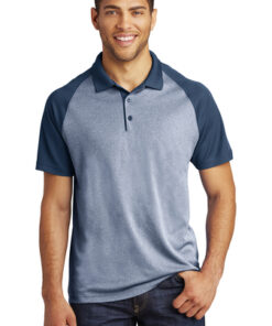 Sport-Tek PosiCharge RacerMesh Raglan Heather Block Polo - Image 1
