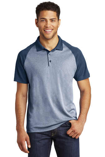 Sport-Tek PosiCharge RacerMesh Raglan Heather Block Polo