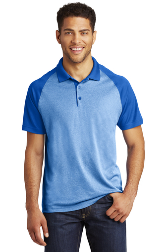 Sport-Tek PosiCharge RacerMesh Raglan Heather Block Polo