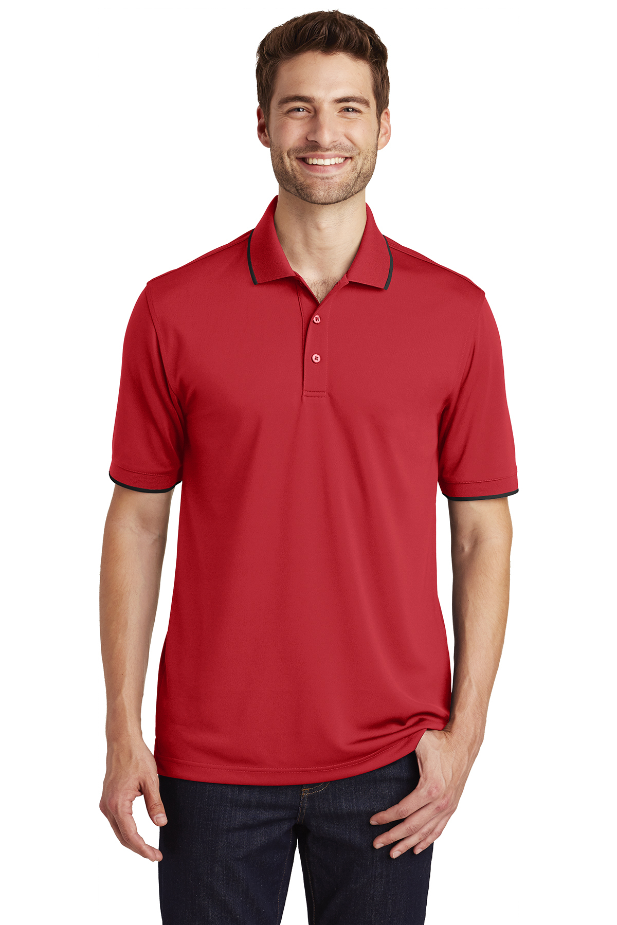 Port Authority Dry Zone UV Micro-Mesh Tipped Polo - Image 1