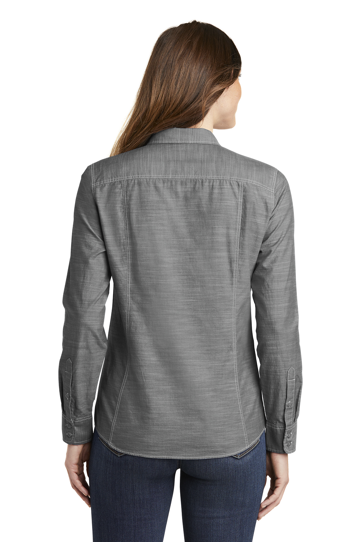 Port Authority Ladies Slub Chambray Shirt - Image 4