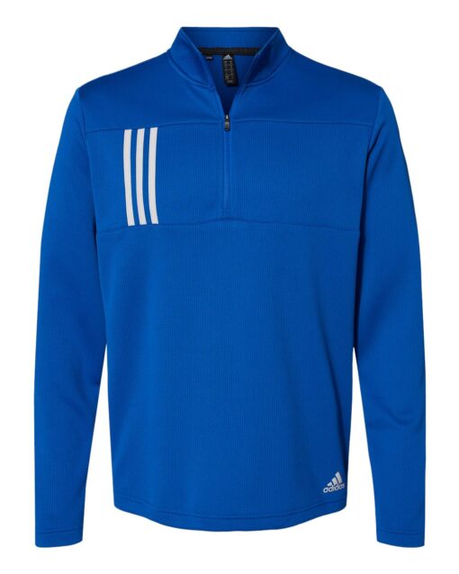 Adidas - 3-Stripes Double Knit Quarter-Zip Pullover