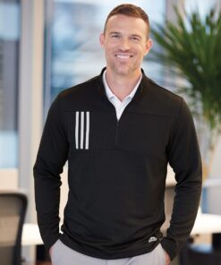 Adidas - 3-Stripes Double Knit Quarter-Zip Pullover - Image 1