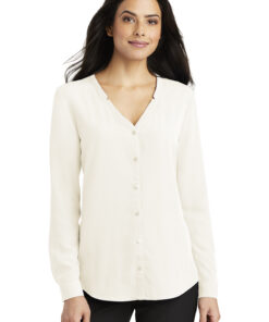 Port Authority Ladies Long Sleeve Button-Front Blouse - Image 6