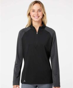 Adidas - Women's Stripe Block Quarter-Zip Pullover - Image 6