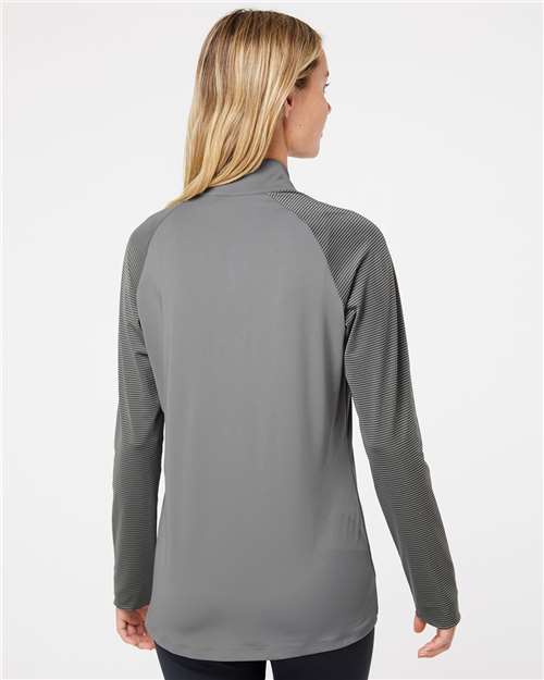 Adidas - Women's Stripe Block Quarter-Zip Pullover