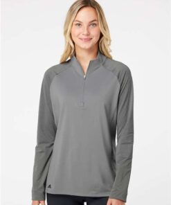 Adidas - Women's Stripe Block Quarter-Zip Pullover - Image 1