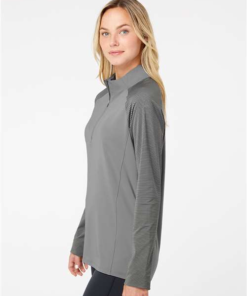 Adidas - Women's Stripe Block Quarter-Zip Pullover - Image 2