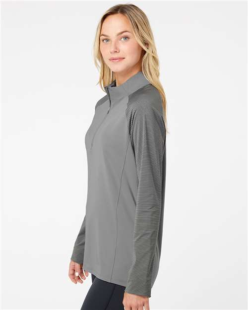 Adidas - Women's Stripe Block Quarter-Zip Pullover