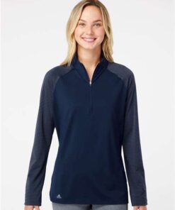 Adidas - Women's Stripe Block Quarter-Zip Pullover - Image 7