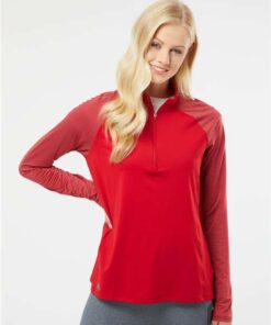 Adidas - Women's Stripe Block Quarter-Zip Pullover - Image 5