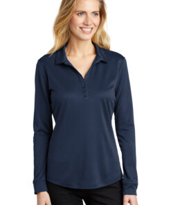 Port Authority Ladies Silk Touch Performance Long Sleeve Polo - Image 6