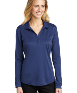 Port Authority Ladies Silk Touch Performance Long Sleeve Polo - Image 7