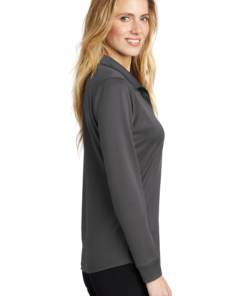 Port Authority Ladies Silk Touch Performance Long Sleeve Polo - Image 3