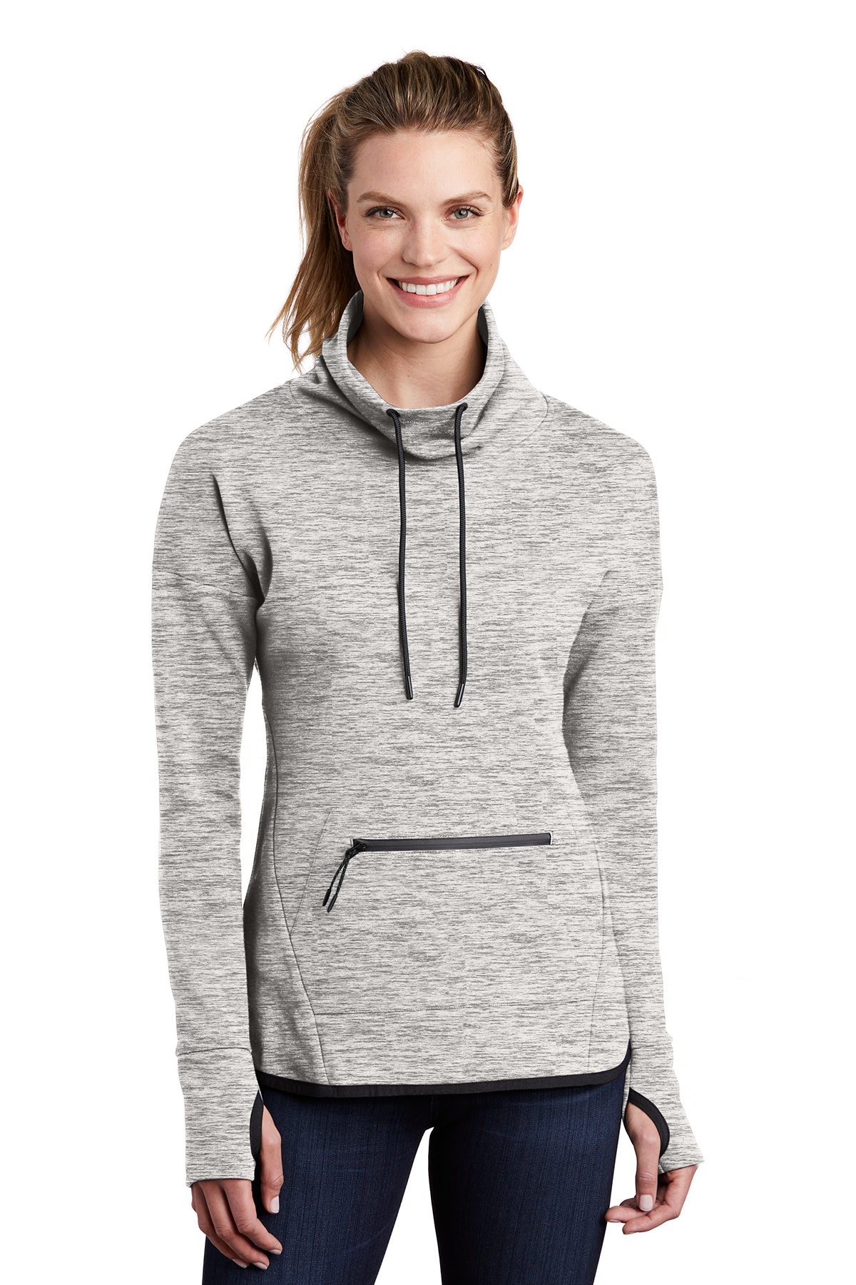 Sport-Tek Ladies Triumph Cowl Neck Pullover - Image 1
