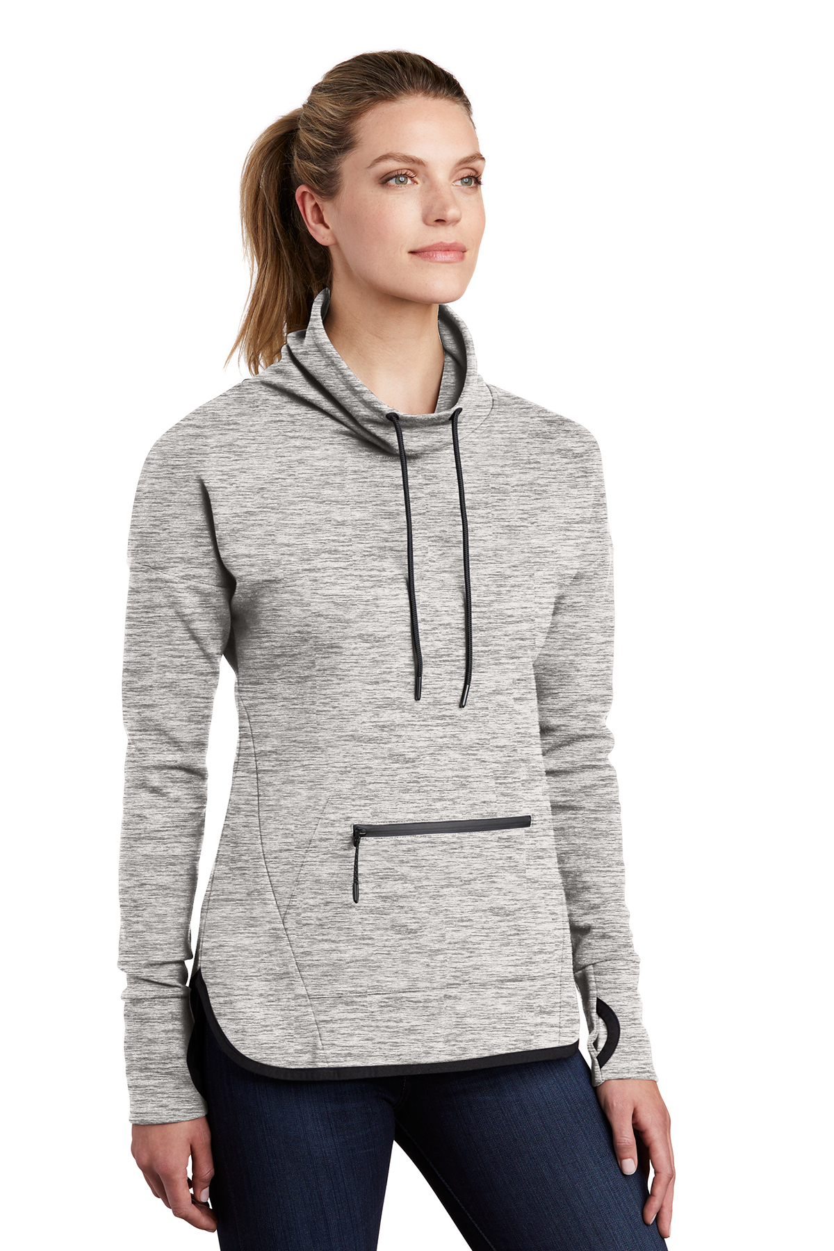 Sport-Tek Ladies Triumph Cowl Neck Pullover - Image 2