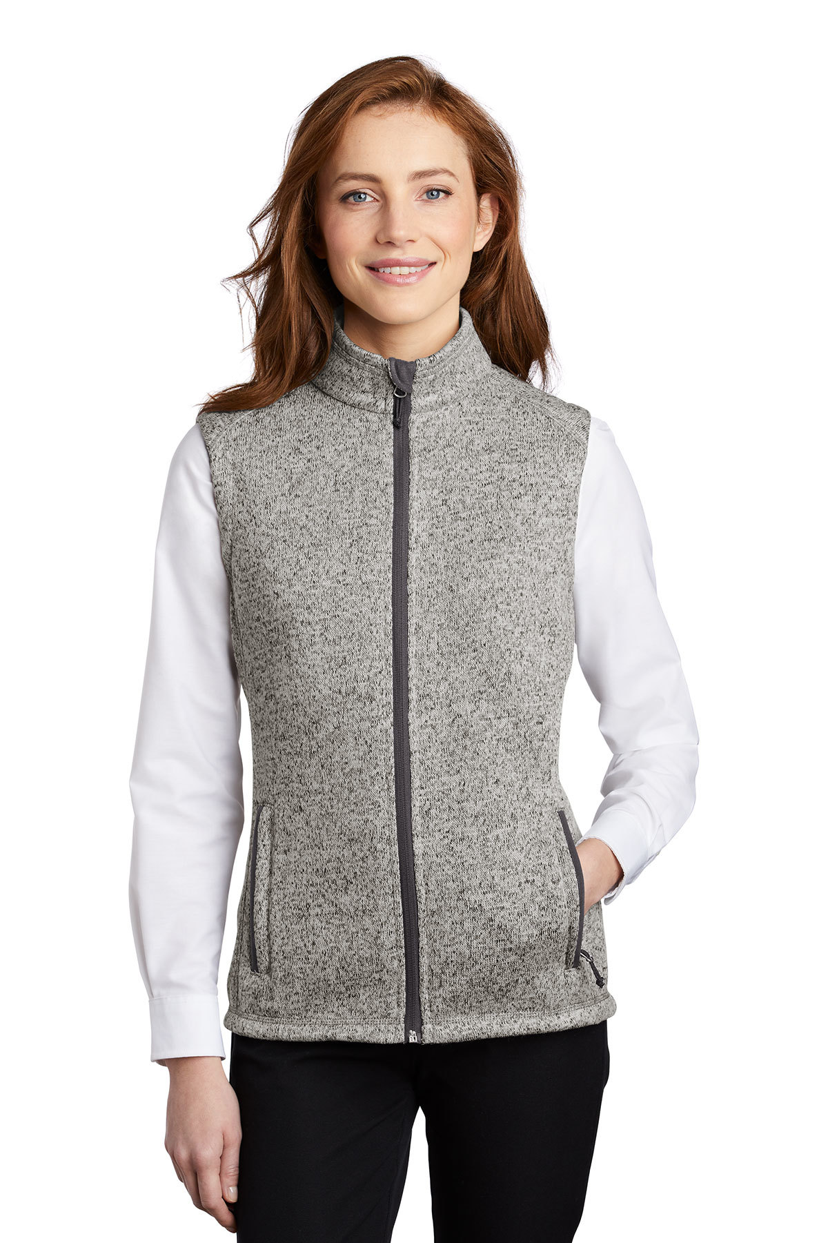 Port Authority Ladies Sweater Fleece Vest - Image 1
