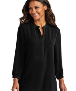 Port Authority Ladies 3/4-Sleeve Textured Crepe Tunic - Image 1