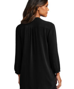 Port Authority Ladies 3/4-Sleeve Textured Crepe Tunic - Image 2