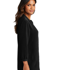 Port Authority Ladies 3/4-Sleeve Textured Crepe Tunic - Image 3