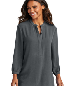 Port Authority Ladies 3/4-Sleeve Textured Crepe Tunic - Image 6