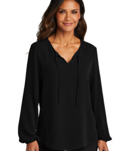 Port Authority Ladies Textured Crepe Blouse - Image 6