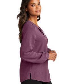 Port Authority Ladies Textured Crepe Blouse - Image 3
